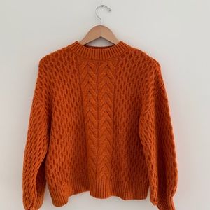Mango Sweater - Orange - Cable Knit